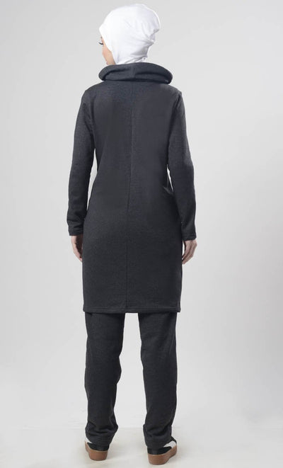 Winter Fleece Rolled Up Collar Hoodie - EastEssence.com