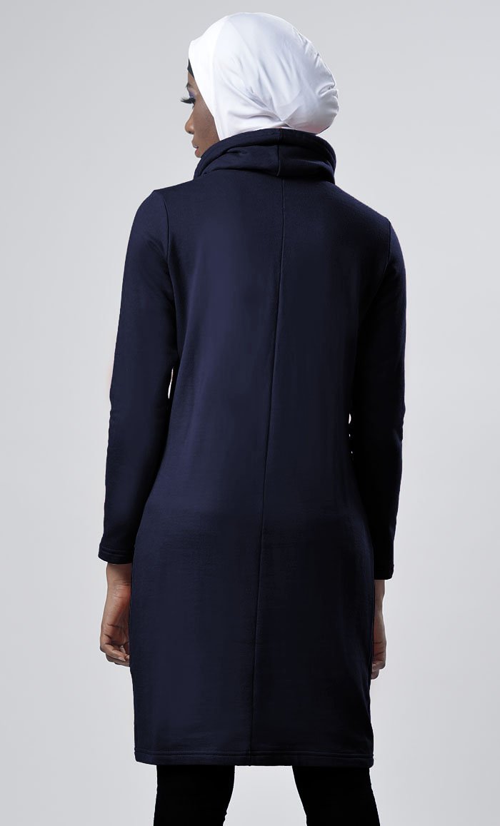 Winter Fleece Rolled Up Collar Hoodie - EastEssence.com