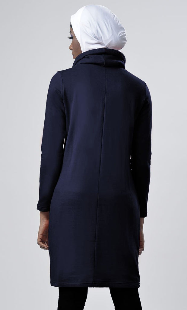 Winter Fleece Rolled Up Collar Hoodie - EastEssence.com