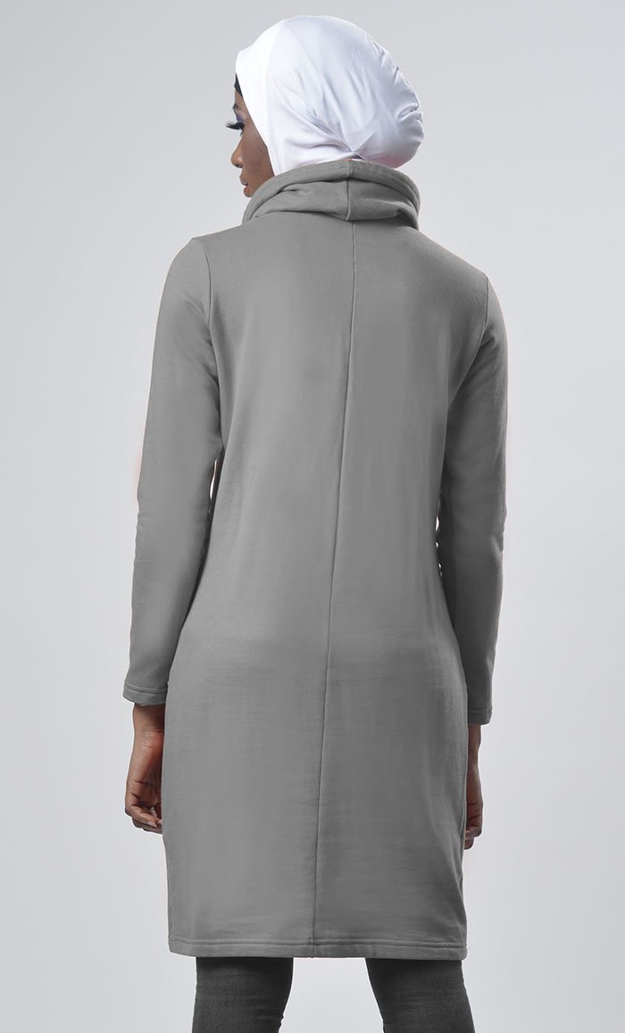 Winter Fleece Rolled Up Collar Hoodie - EastEssence.com