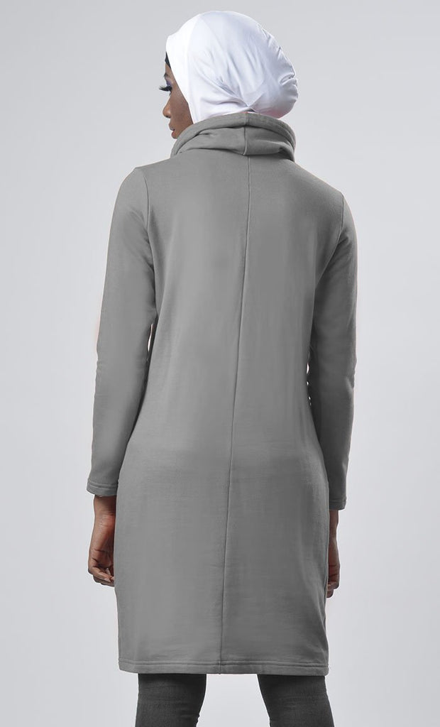 Winter Fleece Rolled Up Collar Hoodie - EastEssence.com