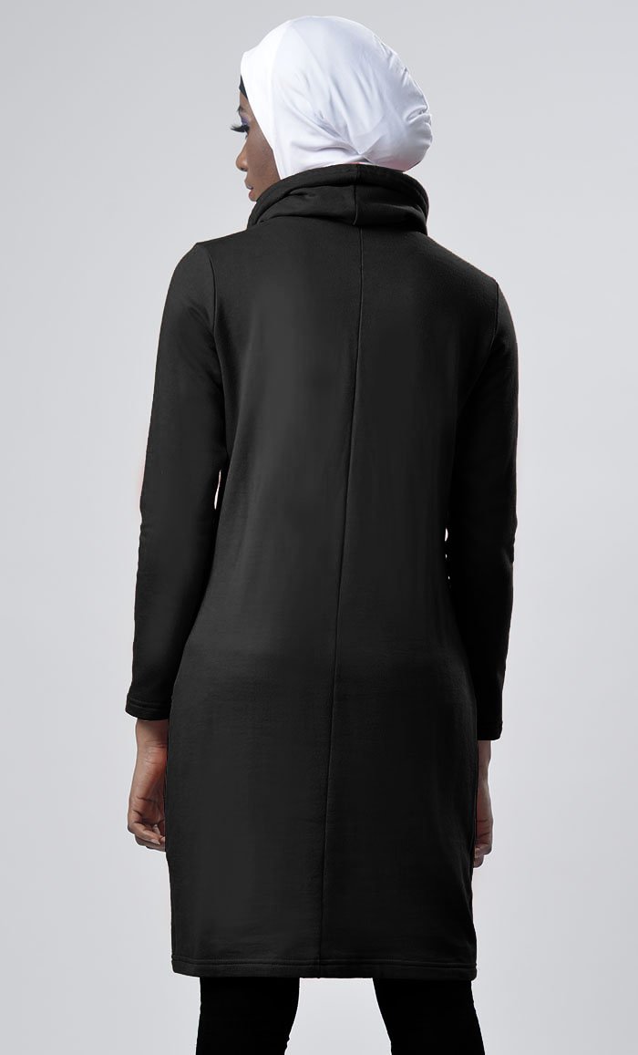 Winter Fleece Rolled Up Collar Hoodie - EastEssence.com