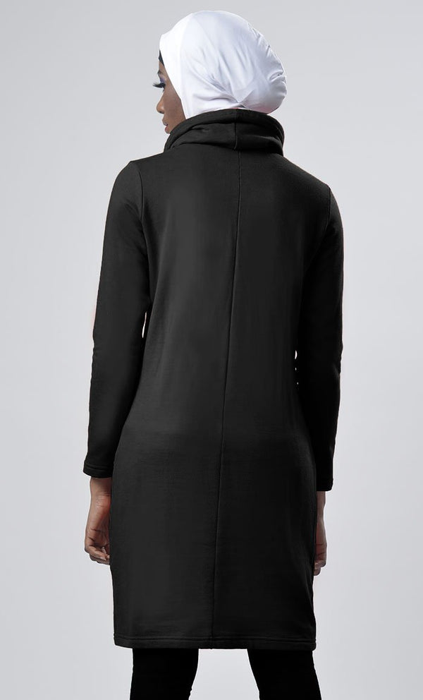 Winter Fleece Rolled Up Collar Hoodie - EastEssence.com