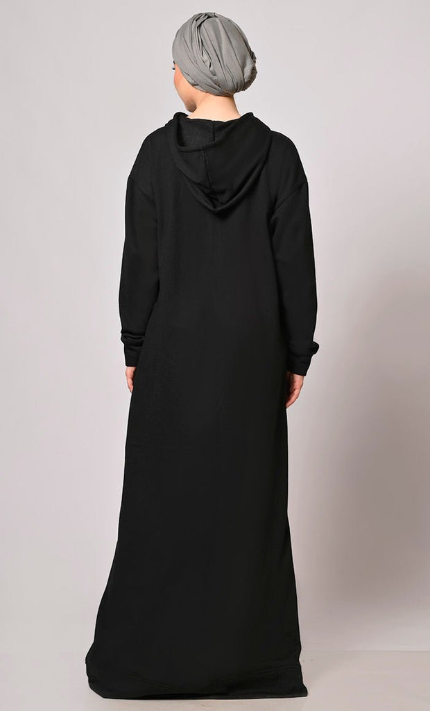 Black Fleece Hooded Abaya