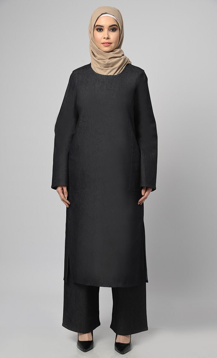 Women's 2Pc Denim Abaya