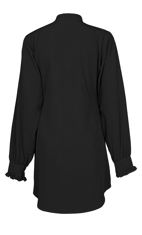 Women's Basic Black Button Down Tunic