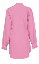 Women's Basic Pink Button Down Tunic - EastEssence.com