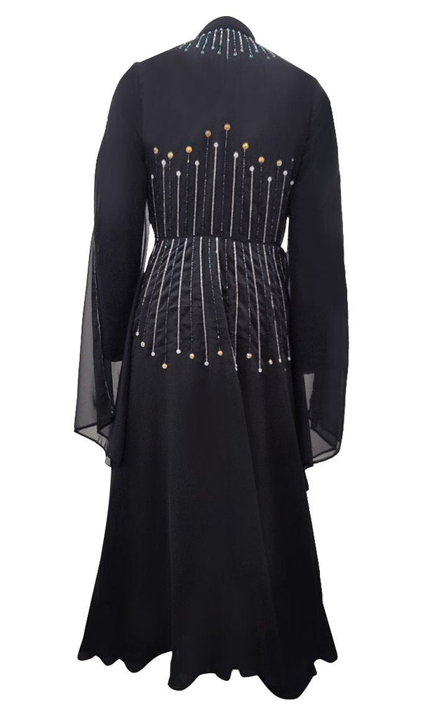 Women's Beautiful Black Sequince Detailing Abaya - EastEssence.com