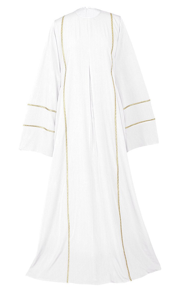 white and gold abaya dress Ramadan Collection WHITE GOLD TRIM RAMADAN ABAYA #storewf #ramadan #hijab #modestfashon #abaya
