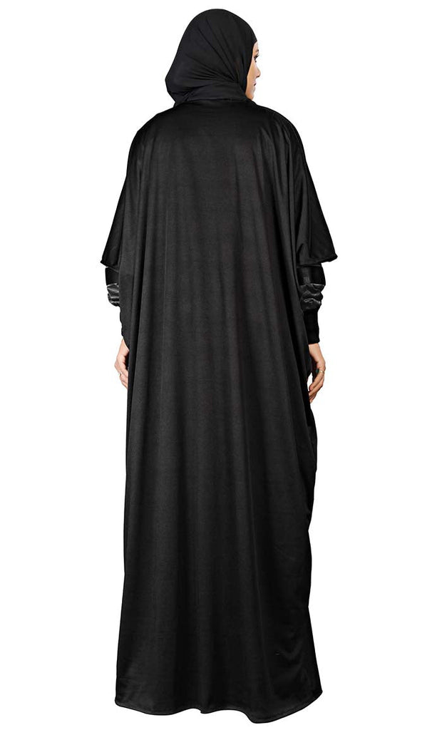 Women's Black And Dark Grey 2Pc Set Abaya