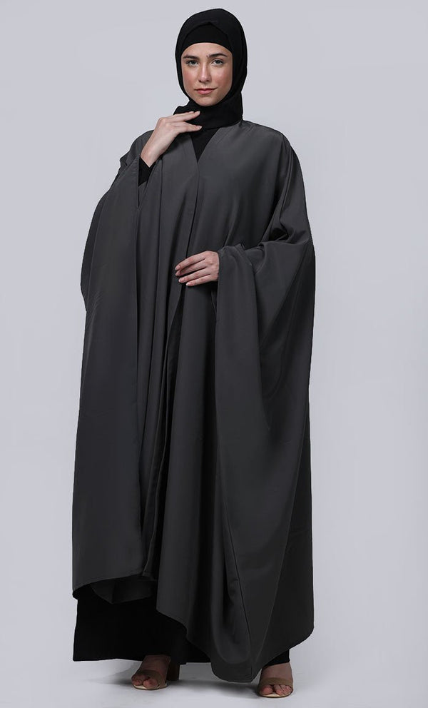 Women's black and grey contrasted prayer dress - EastEssence.com