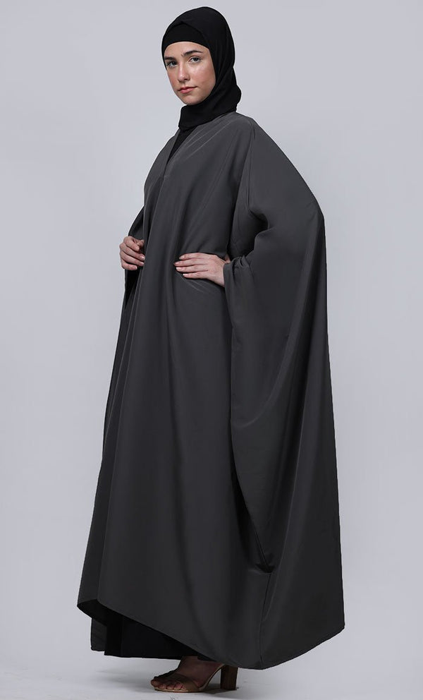 Women's black and grey contrasted prayer dress - EastEssence.com