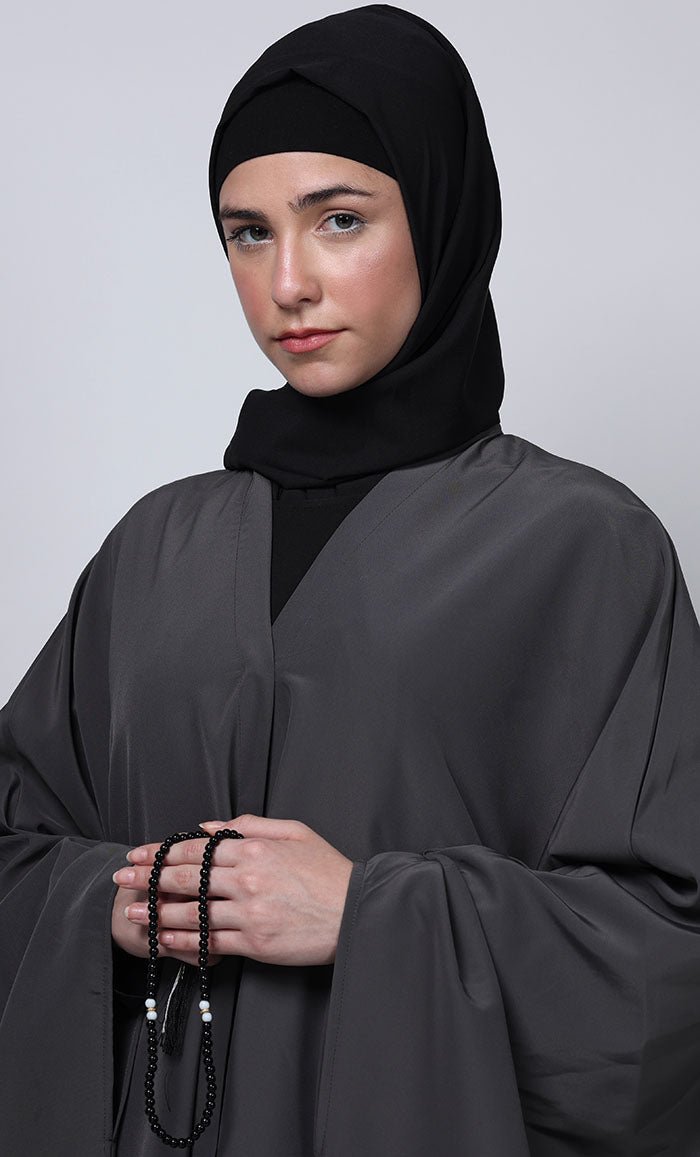 Women's black and grey contrasted prayer dress - EastEssence.com