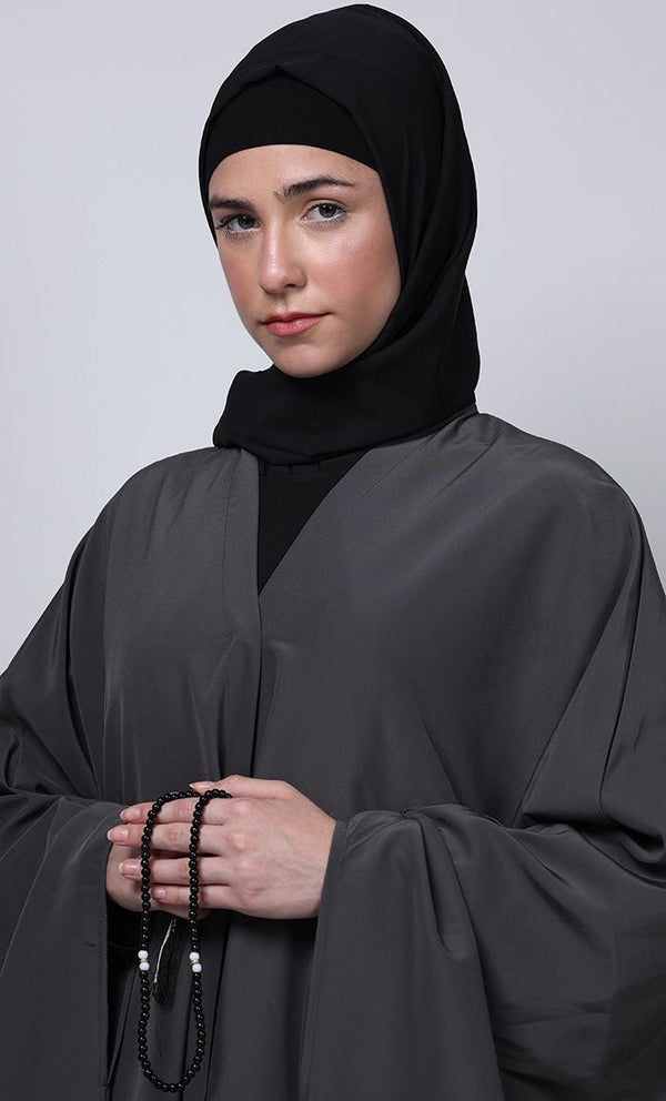 Women's black and grey contrasted prayer dress - EastEssence.com