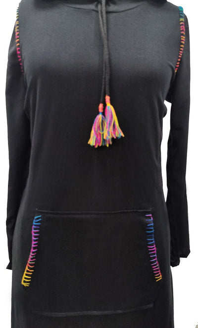 Women's JERSEY Hooded Long Dress Abaya