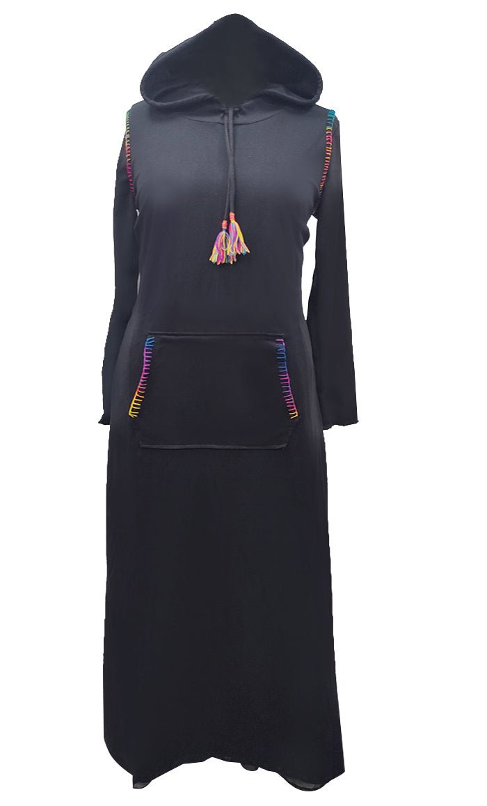 jersey hooded dress Hooded jersey midi dress in black - Alaia