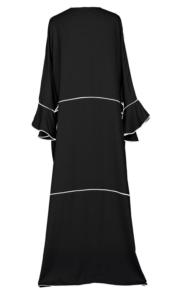 Women's Black Kaftan Style Shrug With Black Inner - EastEssence.com