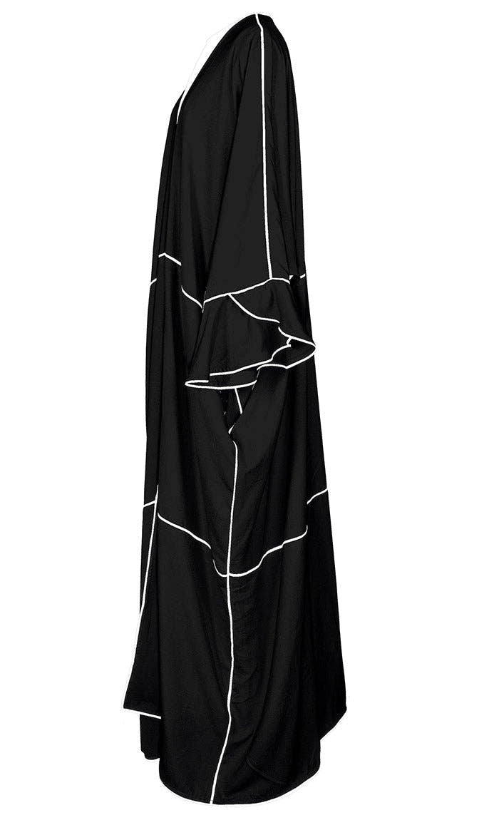 Women's Black Kaftan Style Shrug With Black Inner - EastEssence.com
