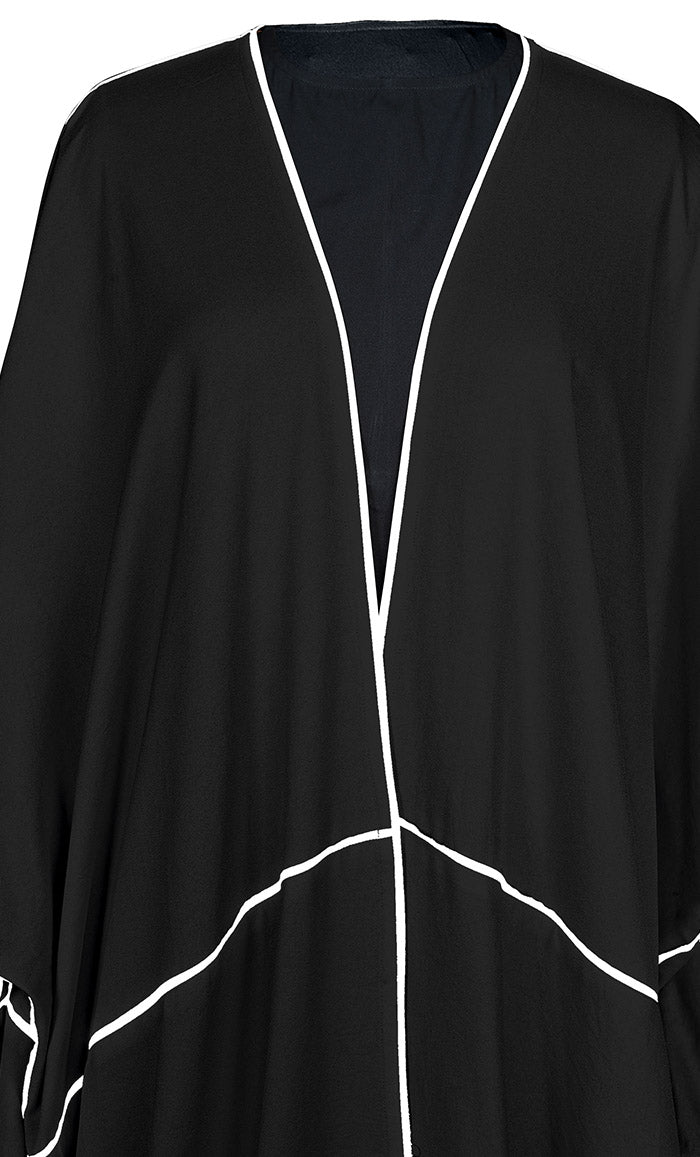 Women's Black Kaftan Style Shrug With Black Inner - EastEssence.com