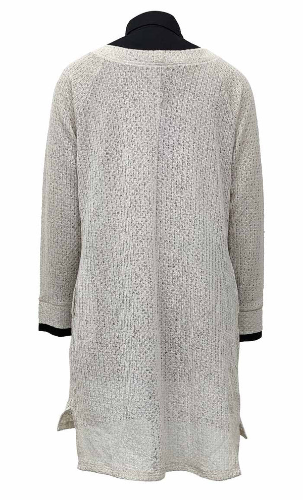 Women's Black Shirt Collar Detailing Cream Tunic - EastEssence.com