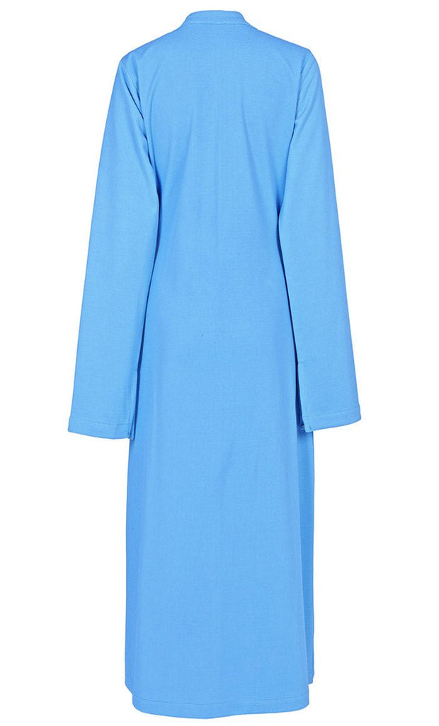 Women's Blue Front Wrap Style Abaya - EastEssence.com