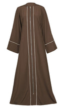 White Piping Detailing Kashibo Abaya With Pockets