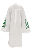 Women's Classy White Green Embroidered Tunic
