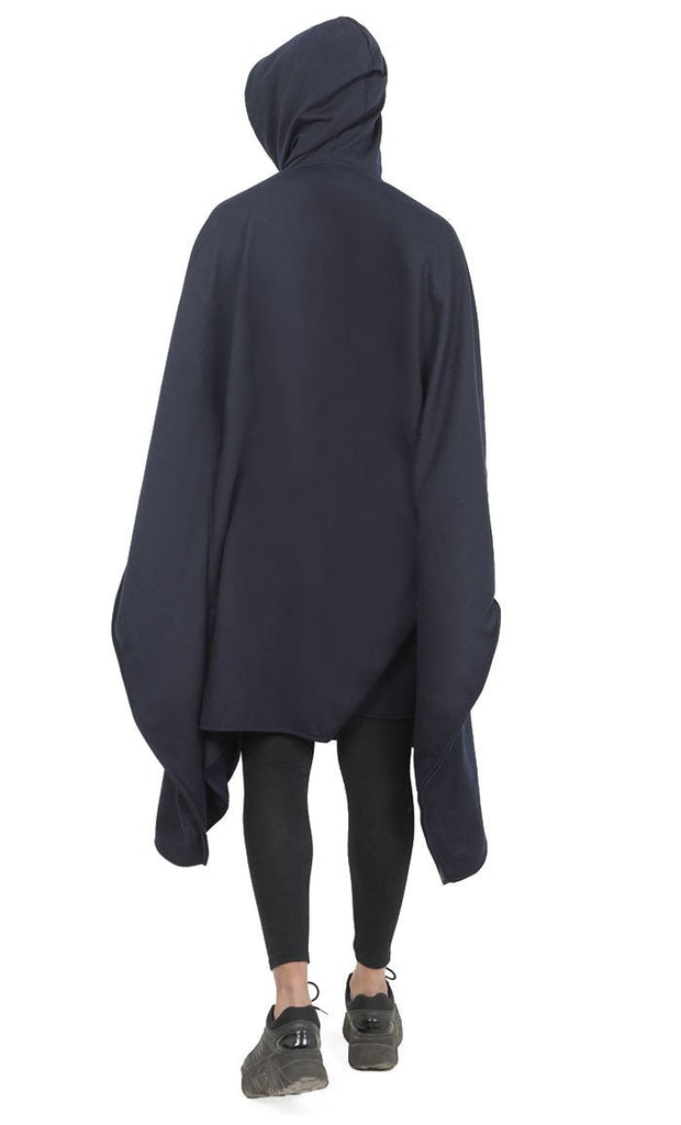 Women's Comfortable Kaftan Style Warm Fleece Hooded Tunic With Pockets - EastEssence.com