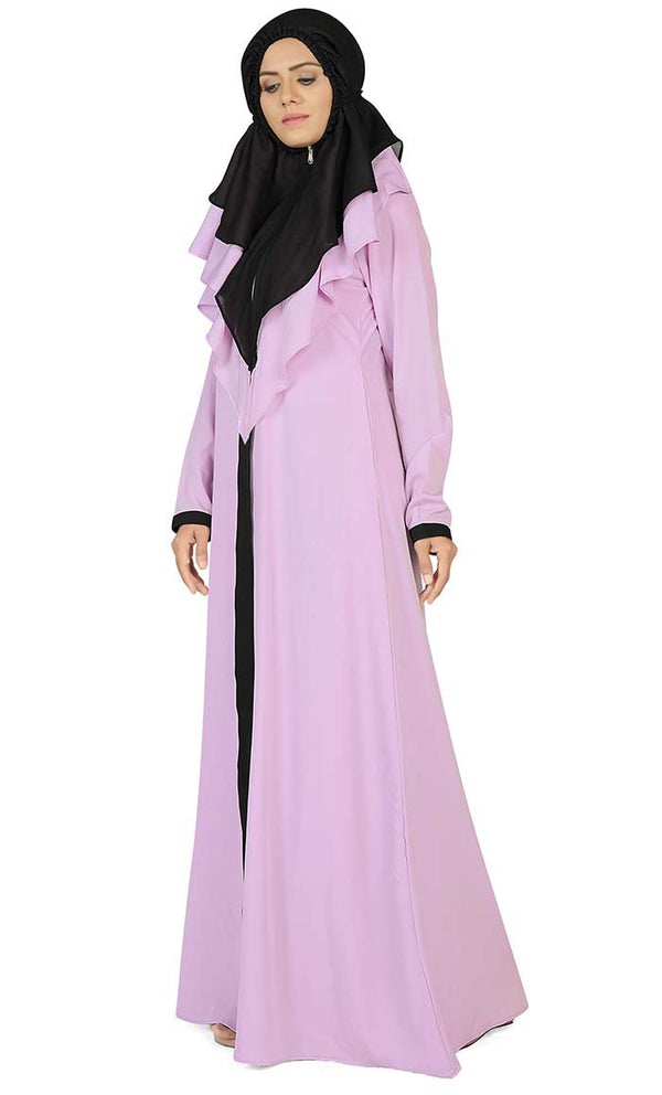 Women's Contrasted Black And Pink Prayer Dress - EastEssence.com