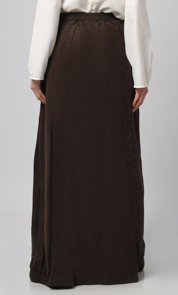 Women's Corduroy Skirt With Pockets - EastEssence.com