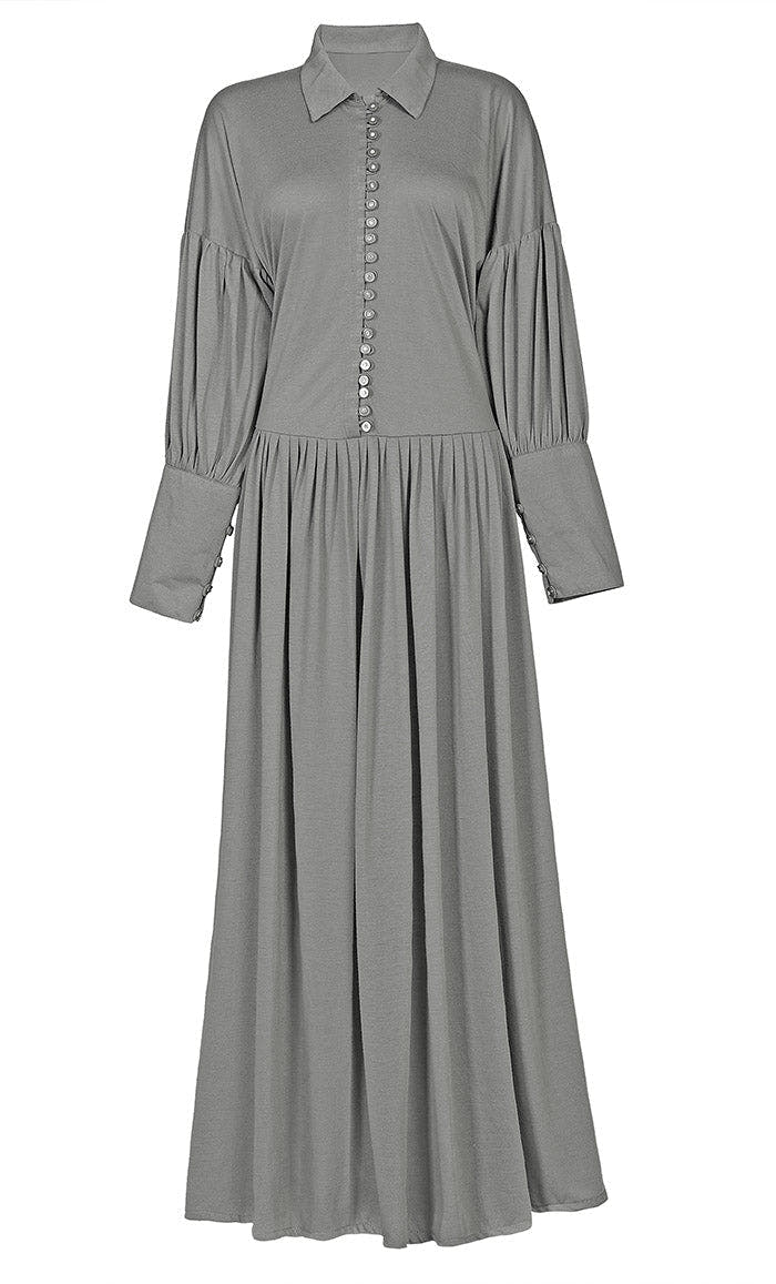 Abaya en jersey de viscose gris pour femme au quotidien