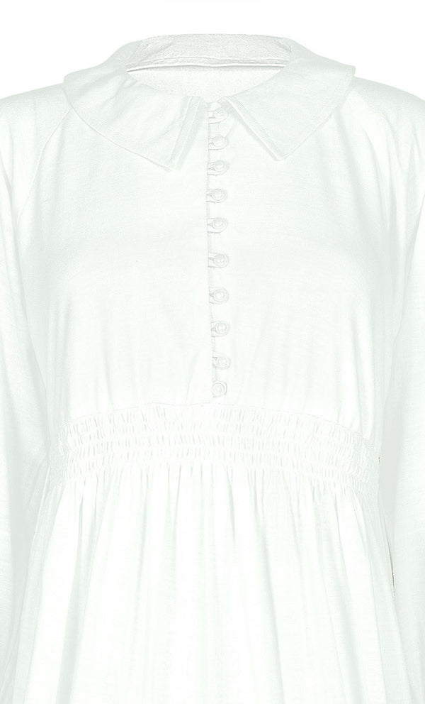 Women's White Cotton Jersey Abaya