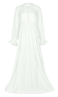 Women's White Cotton Jersey Abaya