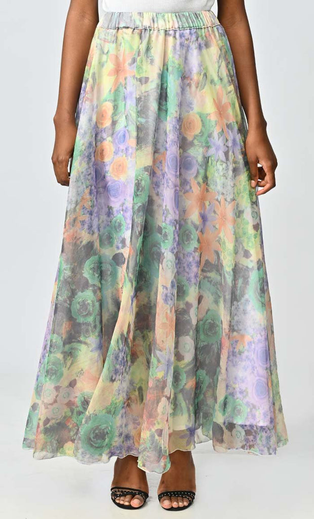 Women's Floral Printed Skirt With Pockets - EastEssence.com