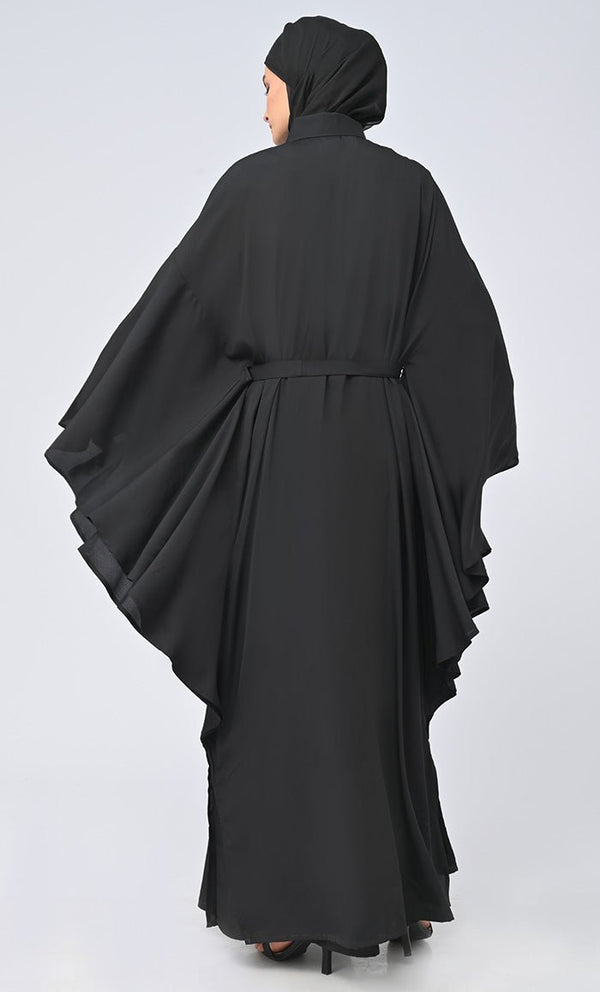 Women's Islamic Button Down Kaftan Abaya With Matching Hijab - EastEssence.com