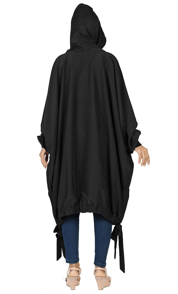 Women's Islamic Casual Black Long Hoodie - EastEssence.com
