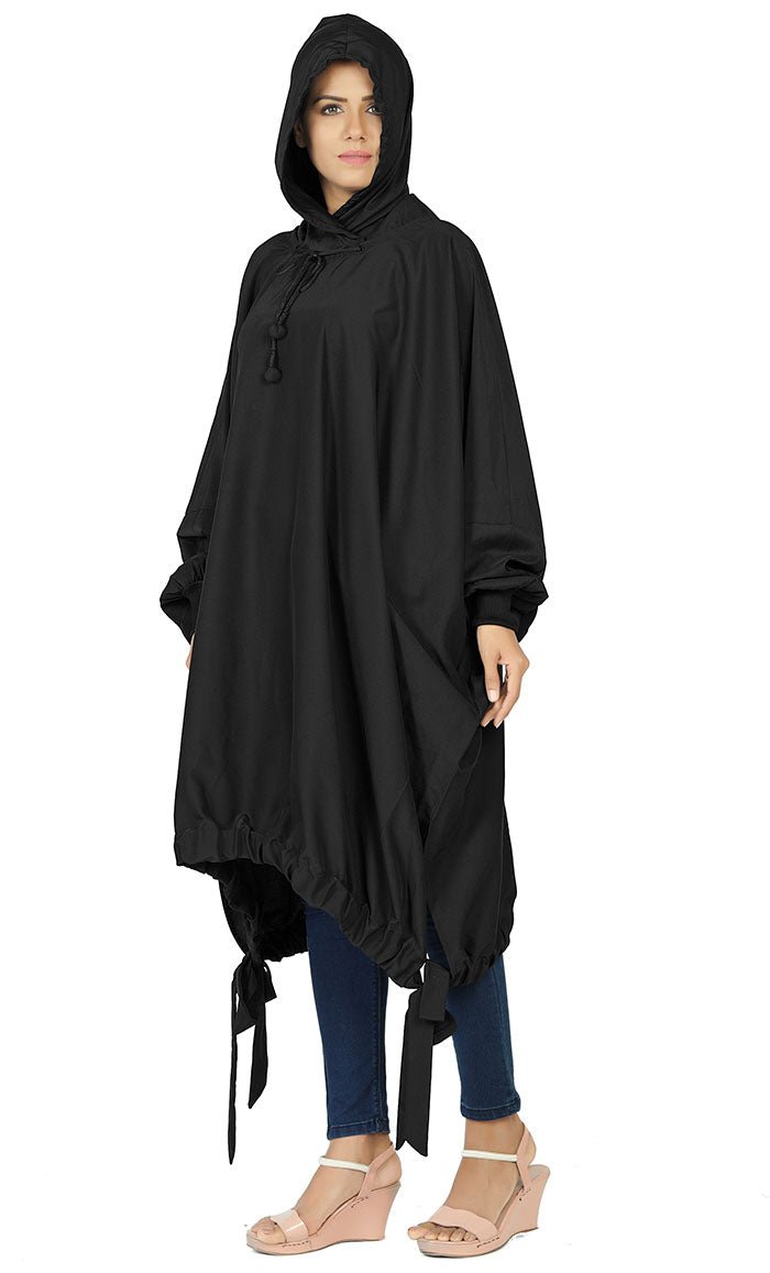 Women's Islamic Casual Black Long Hoodie - EastEssence.com