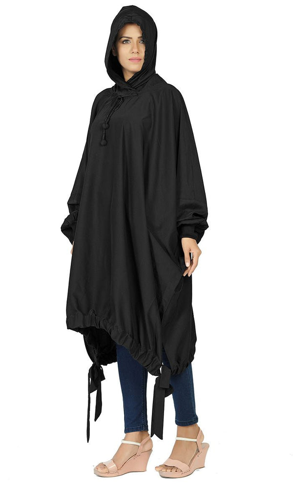 Women's Islamic Casual Black Long Hoodie - EastEssence.com