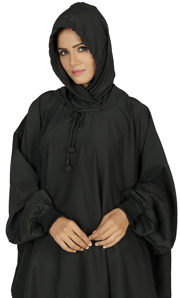 Women's Islamic Casual Black Long Hoodie - EastEssence.com