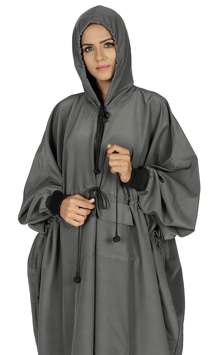 Women's Islamic Casual Grey Long Hoodie - EastEssence.com