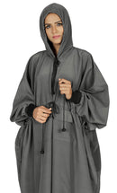 Women's Islamic Casual Grey Long Hoodie - EastEssence.com