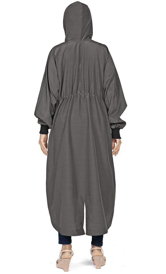 Women's Islamic Casual Grey Long Hoodie - EastEssence.com