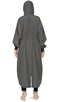 Women's Islamic Casual Grey Long Hoodie - EastEssence.com