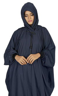 Women's Islamic Casual Navy Long Hoodie