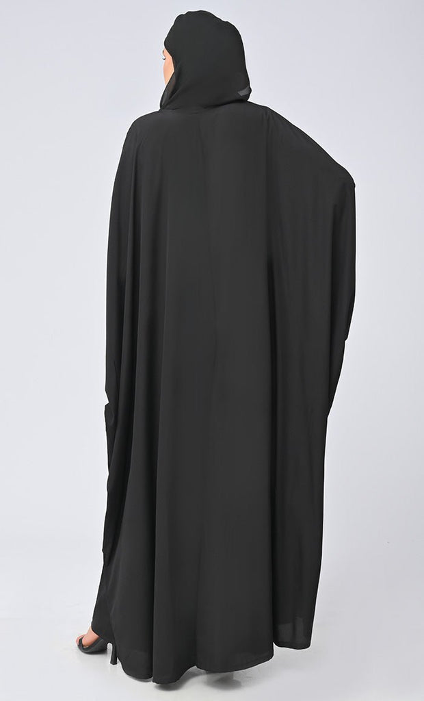 Women's Islamic Front Zipper Double Layer Dress For Women (2Pcset+Hijab) - EastEssence.com
