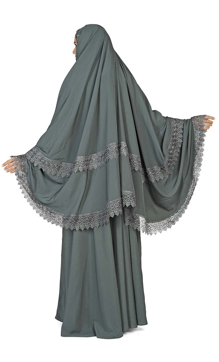 Women's Islamic Grey Prayer Dress/Burqa Set - EastEssence.com