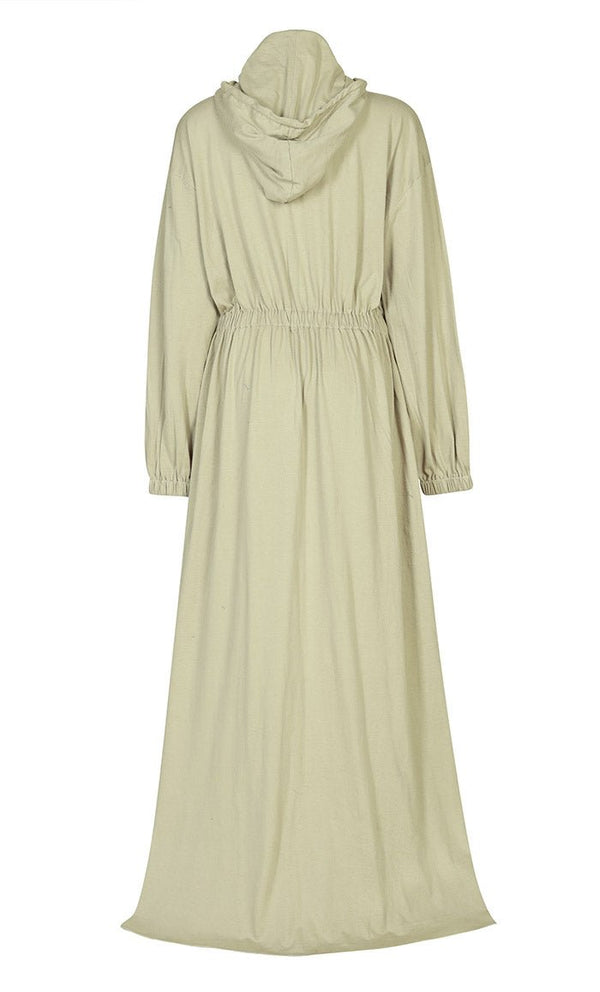 Women's Jersey Sand Hooded Abaya