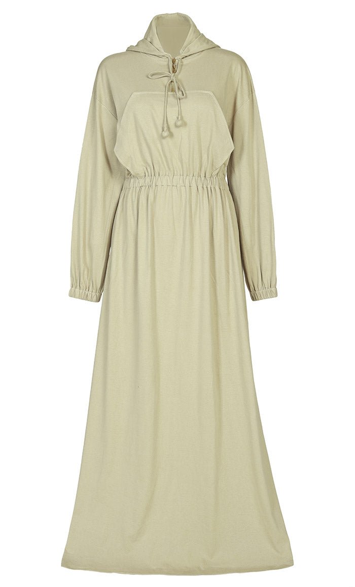 Women's Jersey Sand Hooded Abaya
