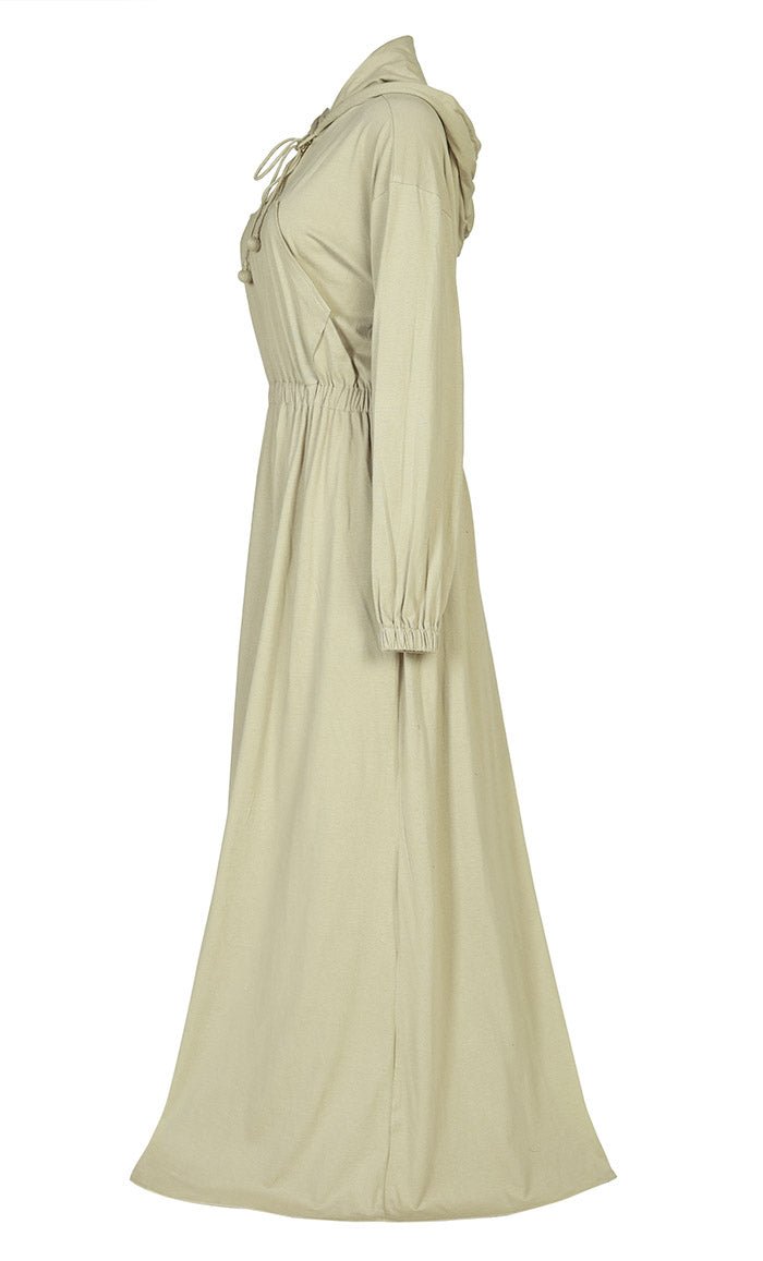 Women's Jersey Sand Hooded Abaya
