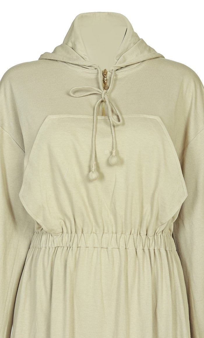 Women's Jersey Sand Hooded Abaya